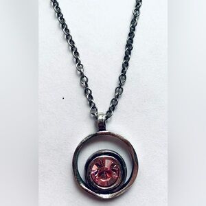Patricia Locke Silver w/rose crystal Serenity necklace
